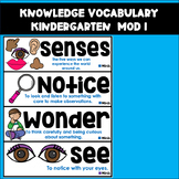 Knolwedge Vocabulary Word Wall - Kindergarten - Five Senses