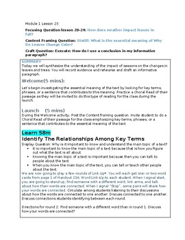 Preview of Wit lesson plan Grade 2 Module 1 Lesson 23
