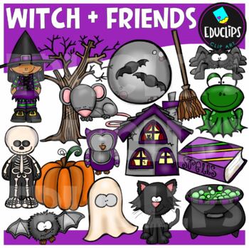 Preview of Witch And Friends Clip Art Set {Educlips Clipart}
