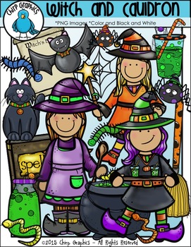 Witch and Cauldron Halloween Clip Art Set - Chirp Graphics by Chirp ...