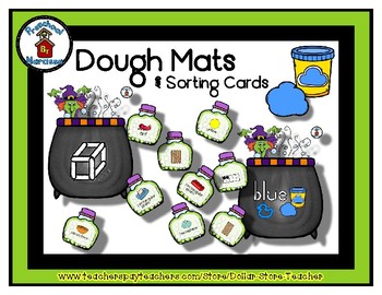 Preview of Witch & Cauldron - Play Dough Manipulative Mats - Alphabet Numbers Colors Shapes