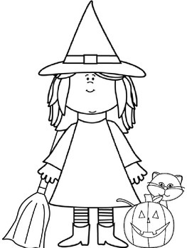 Witch Coloring Page & Template- FREE! by Dot to Dot Polka Dot