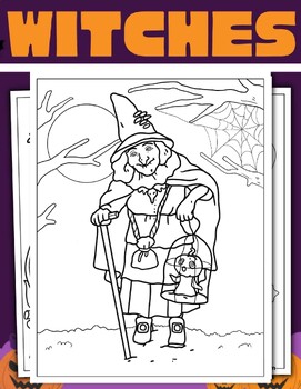 Preview of Witch Coloring Pages cute kawaii witches Coloring Pages For kids(PDF Printables)