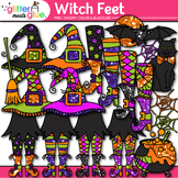 Witch Feet & Hat Clipart: Halloween Witches Shoes, Boots, 