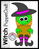 Witch Puppet Craft for Halloween Center / Station (Brown P