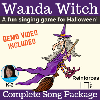 Preview of Witch Song & Activity: Halloween Song & Singing Game to Reinforce Beat Groupings