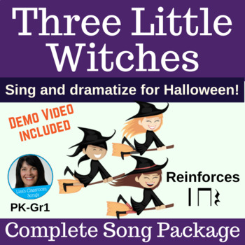 Preview of Witch Song: Halloween Song Music and Movement Activity - Number Three Song
