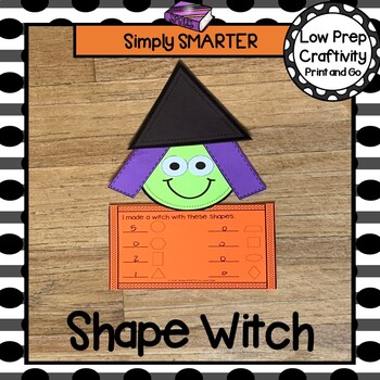 Preview of Witch Themed Cut and Paste Shape Math Craftivity