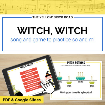 Preview of Witch, Witch: a song and game to practice so and mi - music lesson - mi so