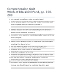 Witch of Blackbird Pond Comprehension Quiz ch. 11-15