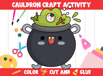 Preview of Witch's Cauldron Craft Activity - Color, Cut, and Glue for PreK to 2nd Grade
