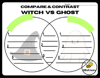 Preview of Witch vs Ghost Compare & Contrast (Venn Diagram)