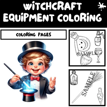 Preview of WitchCraft Equipment - Colloring Pages Challenge - Magical- 20 P