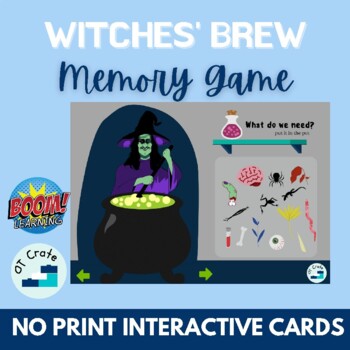 Preview of Boom Cards™ Witches' Brew Memory Game