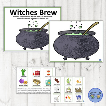 Preview of Witches Brew- Halloween song book, craft, coloring book and activity- Hap Palmer