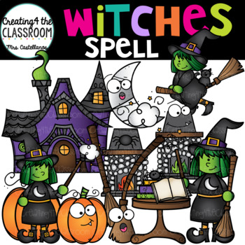 Preview of Witches Spell Clip Art {Halloween Clip Art}