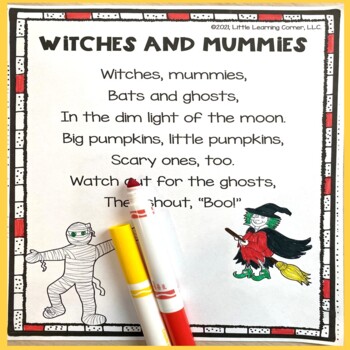 Preview of Witches and Mummies Halloween Poem for Kids