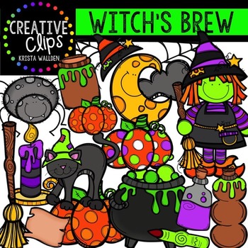 Preview of Witch's Brew: Witch Clipart {Halloween Clipart}
