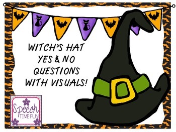 Preview of Witch's Hat Yes No Questions with Visuals FREEBIE