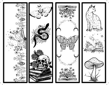 Preview of Witchy Coloring Bookmarks