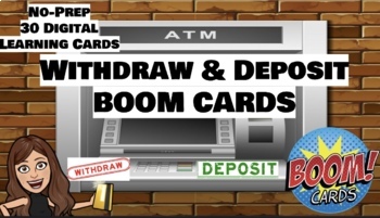 Preview of Withdraw and Deposit Boom Cards