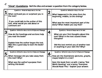 Preview of Within, About, Beyond Fiction/Nonfiction Questioning Game