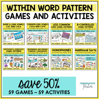 Preview of Within Word Pattern Spellers Games Bundle - All Sorts