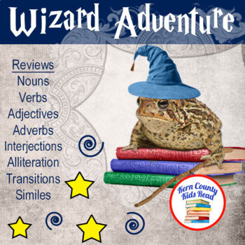 Preview of Wizard Adventure Parts of Speech Phrasal Template Story - Fill In the Blanks