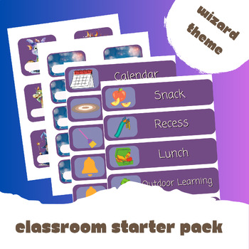 Preview of Wizard Classroom Pack: Schedule Cards, Labels, Alphabet Posters