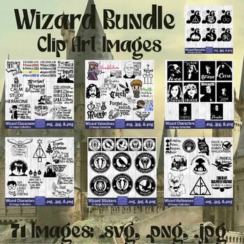 Preview of Wizard Clip Art Bundle