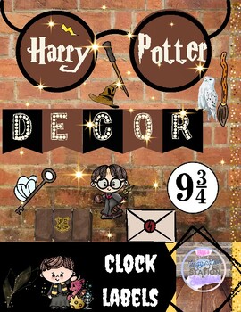 Preview of Wizard Harry Potter Classroom Decor-Clock Labels-Clock Display for Telling Time