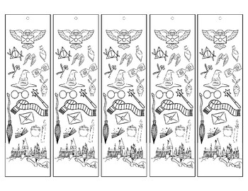 Preview of Harry Potter Inspired Coloring Bookmark