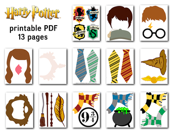 Wizard Photo Booth Props, HP Inspired Birthday Party Photo Booth Props