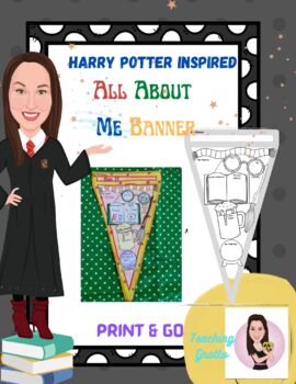 Preview of Wizard Theme All About Me Banner. Back To School. Inspired By Harry Potter