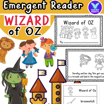 Preview of Wizard of OZ - Fairy Tales Emergent Reader Kindergarten Mini Books Vocabulary