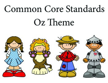 Preview of Wizard of Oz 3rd grade English Common core standards posters