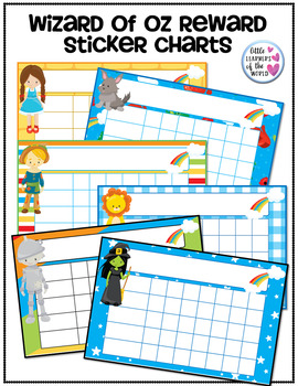 Preview of Wizard of Oz Themed Reward Sticker Charts