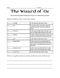 Wizard Of Oz Allegory Worksheet