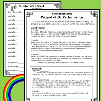 wizard of oz school play script