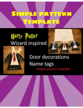Preview of Wizard robe door decorations Bulletin Board Harry Potter inspired cut template