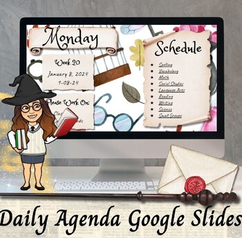 Preview of Wizarding School - Daily Agenda Slides - Harry Potter Inspired - Set 5