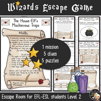 Preview of Wizards Escape Game EFL/ESL - Level 2