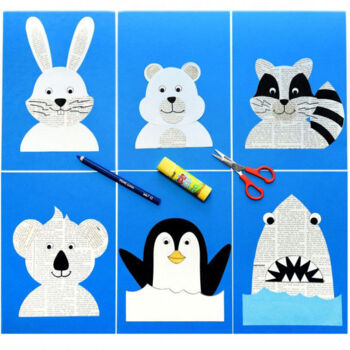 Wobbly-eyed Animals - Craft templates for six funny animal collages by ...
