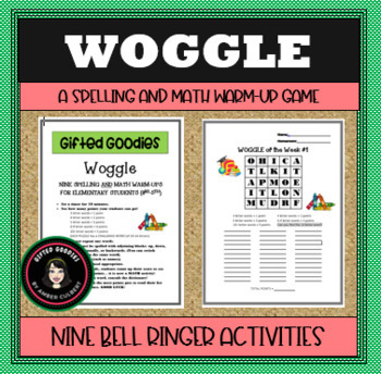 Preview of Woggle: Nine Spelling AND Math Bellringer Warm-Ups for Elementary Students