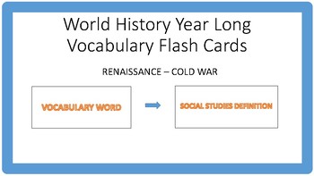 Preview of Wold History Year Long Vocabulary Flash Cards