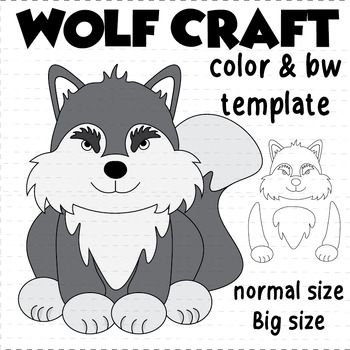 Wolf Craft Activities Coloring Cut & Glue Wolf Awareness Week Big Size