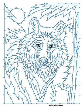 Wolf Extreme Dot To Dot Connect The Dots Pdf By Tim S Printables