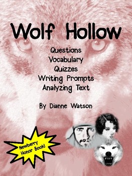Preview of Wolf Hollow--Questions, Vocabulary, Quizzes, Writing Prompts, Analyzing Text