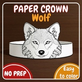 Wolf Paper Crown Printable Headband Coloring Craft Activit