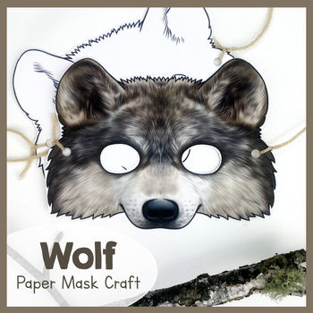 Wolf | Paper Mask | Printable Craft Template | Wolves by Simply Schoolgirl